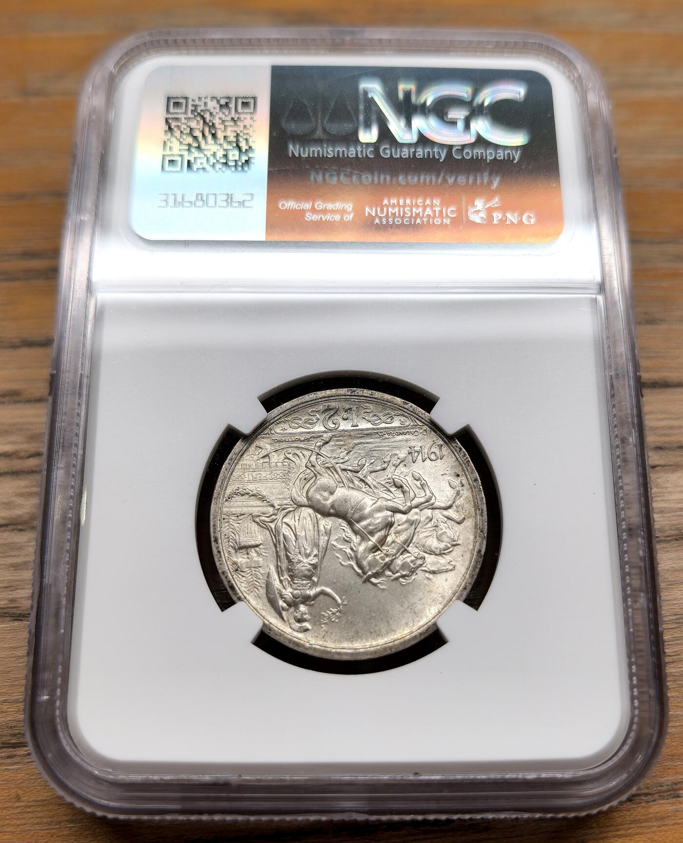 凡希社世界钱币微拍第二百九十四期 1914R意大利马车2里拉银币NGC-MS63