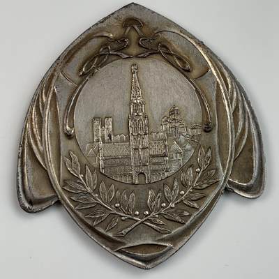 掌中浮雕-藏着的欧洲第020场 - 1917年一战布鲁塞尔德国体育协会奖章    58 X 63mm，铜镀银制；此枚奖章于1917年6月17日颁发