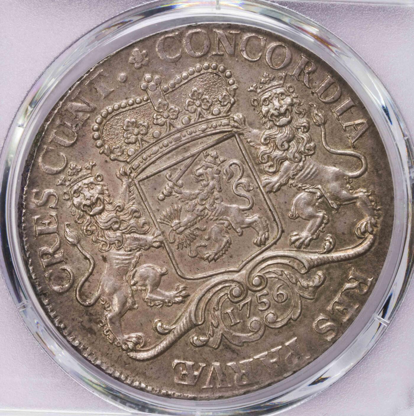 PCGS-MS63 1756荷兰荷兰省花边版大马剑 唯一冠军