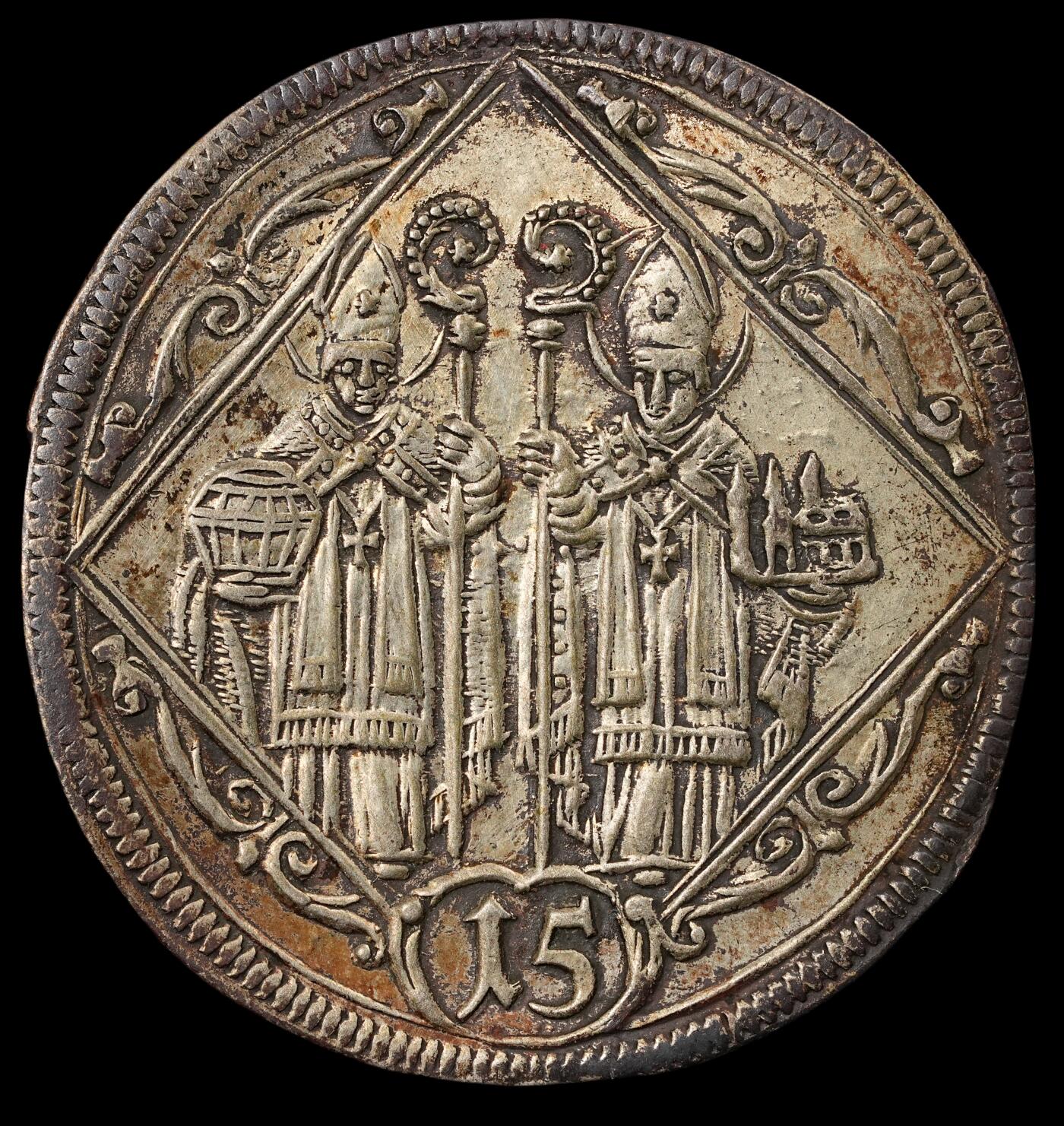 修遠堂世界钱币第五十二期 全场包邮 1694年神圣罗马帝国萨尔茨堡主教区15克鲁泽银币 6.16g