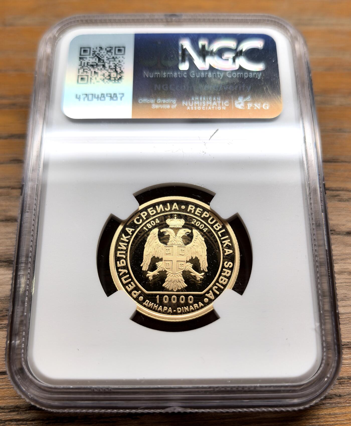 凡希社世界钱币微拍第二百九十四期 2004塞尔维亚Petrovic10000D金币精铸NGC-PF69UC