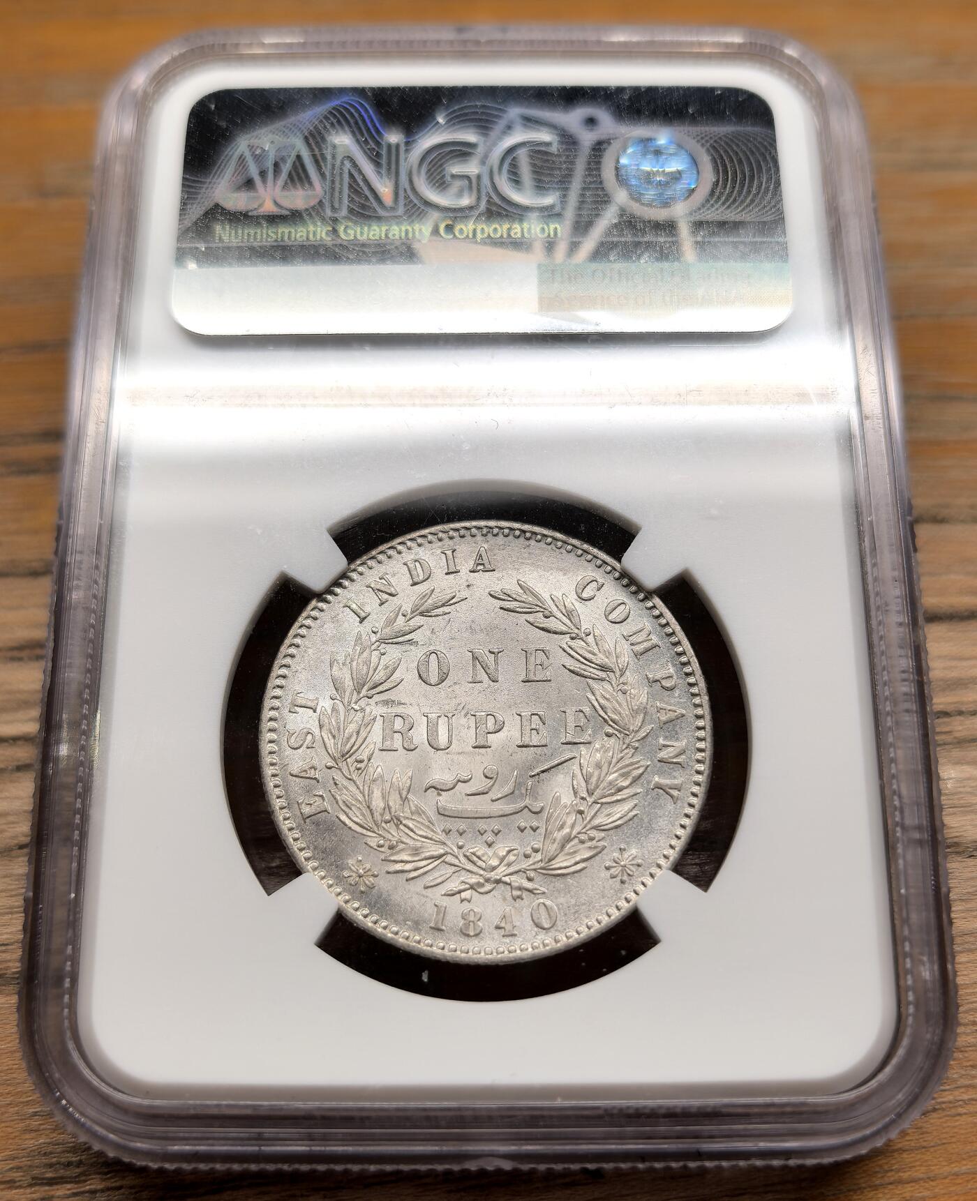 凡希社世界钱币微拍第二百九十四期 1840东印度公司小维卢比NGC-MS622️⃣
