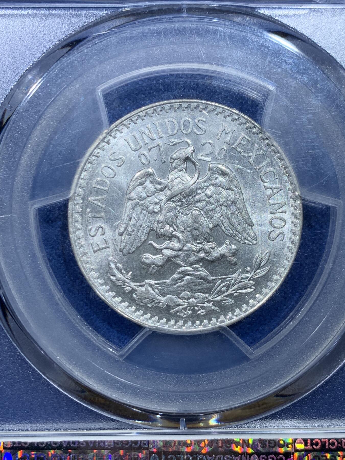《竞宝斋》第342场 周日，周一，2场连拍 （全场包邮） PCGS MS64 墨西哥1944-M鹰洋50C银币