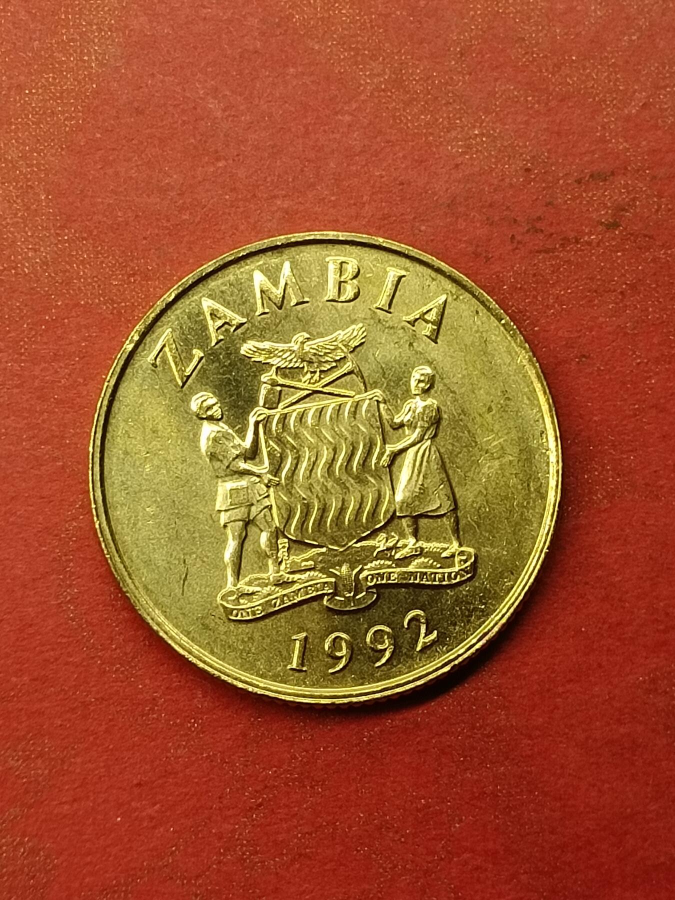 吉祥压岁钱外国硬币第46场 赞比亚硬币1992好品