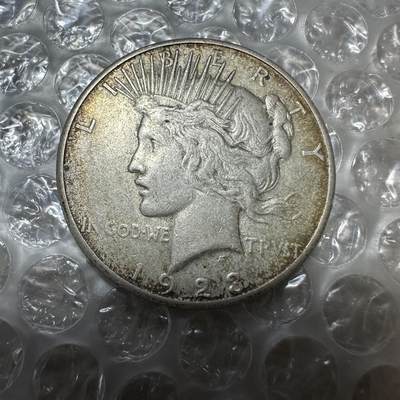 2025首场 世界钱币，章 - 美国 1923年S版！和平鸽大银币，极美品