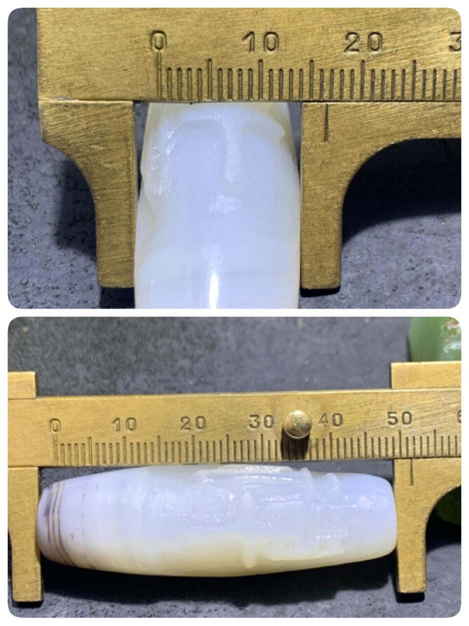 精美高玉化草花纹海洋玉髓手工雕刻禅字大桶珠一个