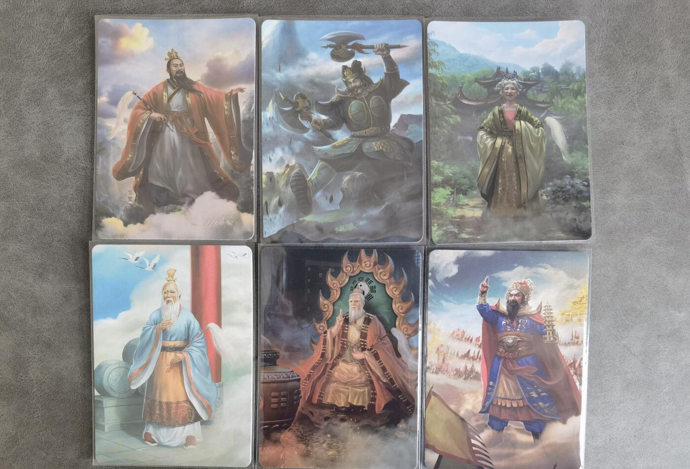 奇趣收藏卡牌拍卖第8场（全场包邮，收拍品免费上拍） 央视83版西游记四十周年纪念卡-各路神仙共6张，正面粗闪反面普卡，63*88mm