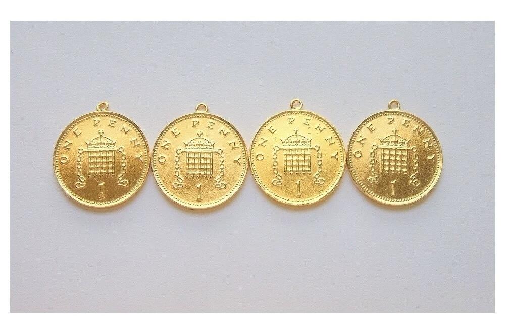 单枚价 英国伊丽莎白二世青年像 镀金高浮雕精制币章吊坠20MM 