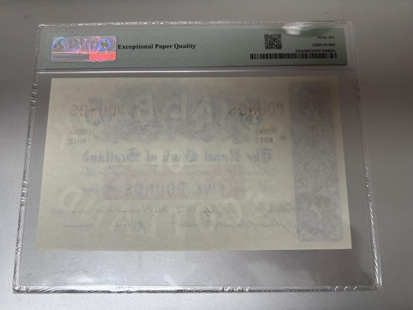 收藏联盟Quantum Auction 第403期拍卖 @征集拍品 长期供货可享分佣福利 1952年苏格兰皇家银行5镑 PMG66E