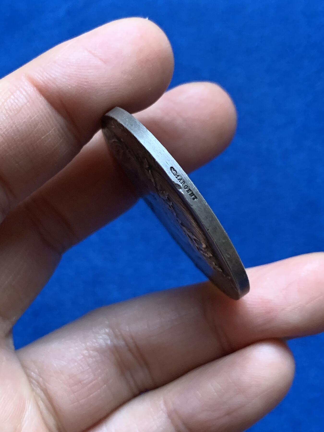 《竞宝斋》第343场 周日，周一，2场连拍 （全场包邮） 法国玛丽安娜银章 39.5mm 34.7g 95银