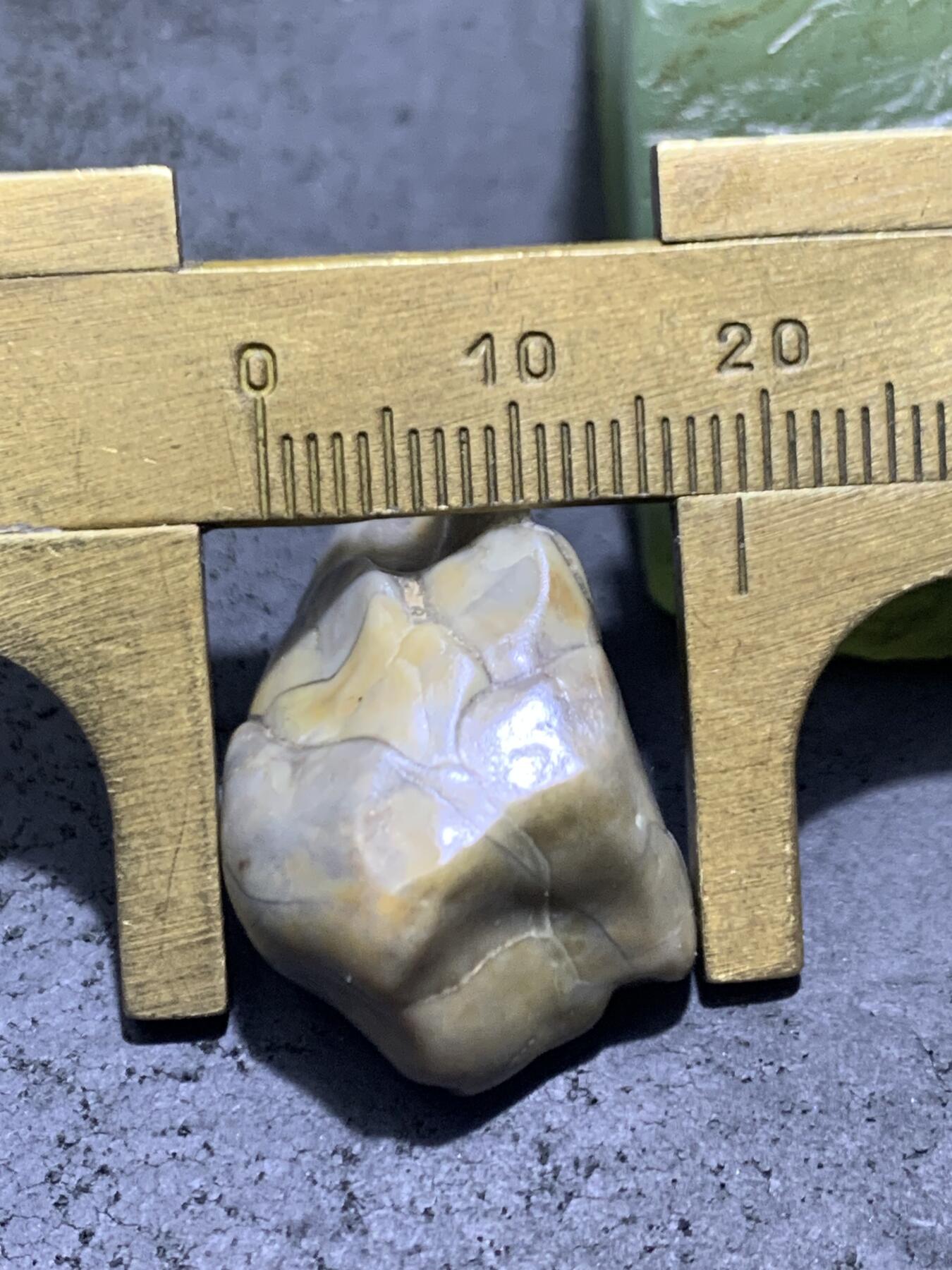 精美天然阿拉善戈壁罕见龟裂纹彩玉原石一颗，