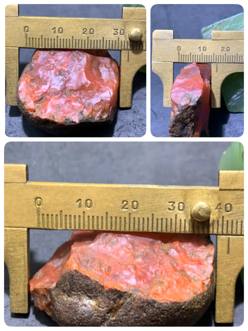 精美原皮晶洞柿子红南红玛瑙原石一颗，