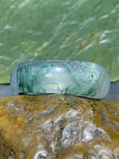 天然冰透高润度水草玛瑙通货戒指一个，， 天然冰透高润度水草玛瑙通货戒指一个，，
