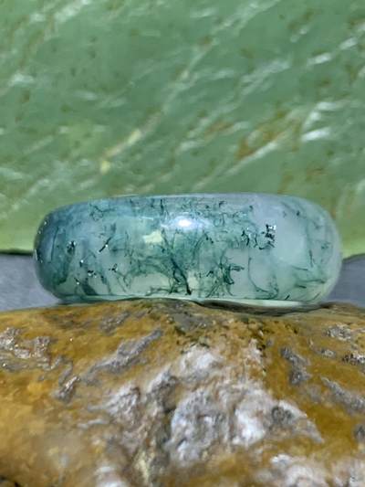 天然冰透高润度水草玛瑙通货戒指一个，， 天然冰透高润度水草玛瑙通货戒指一个，，