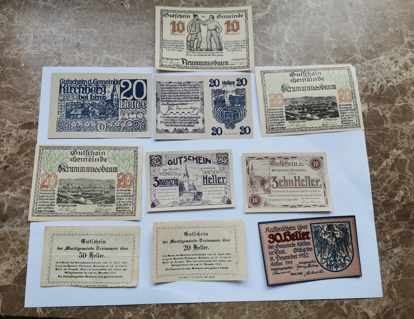 瓶子🏺第174期拍卖会   德紧纸币10张  1915年左右  六