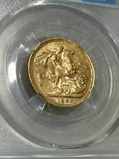 天下钱庄专场欢迎参拍 - 1888维多利亚马剑金币，保粹评级MS65