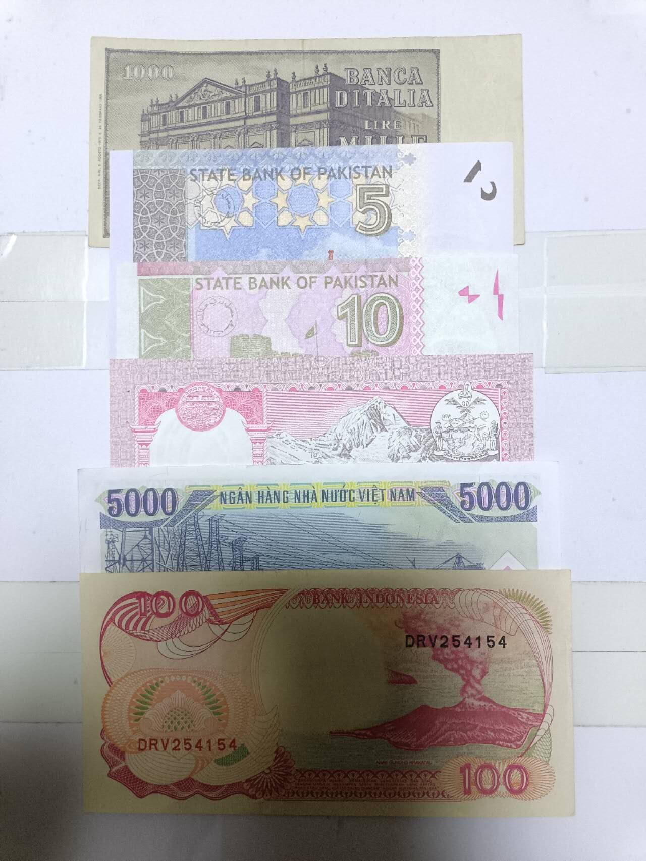 【20250103】非全新纸币第208场 外国6张纸币，有字迹