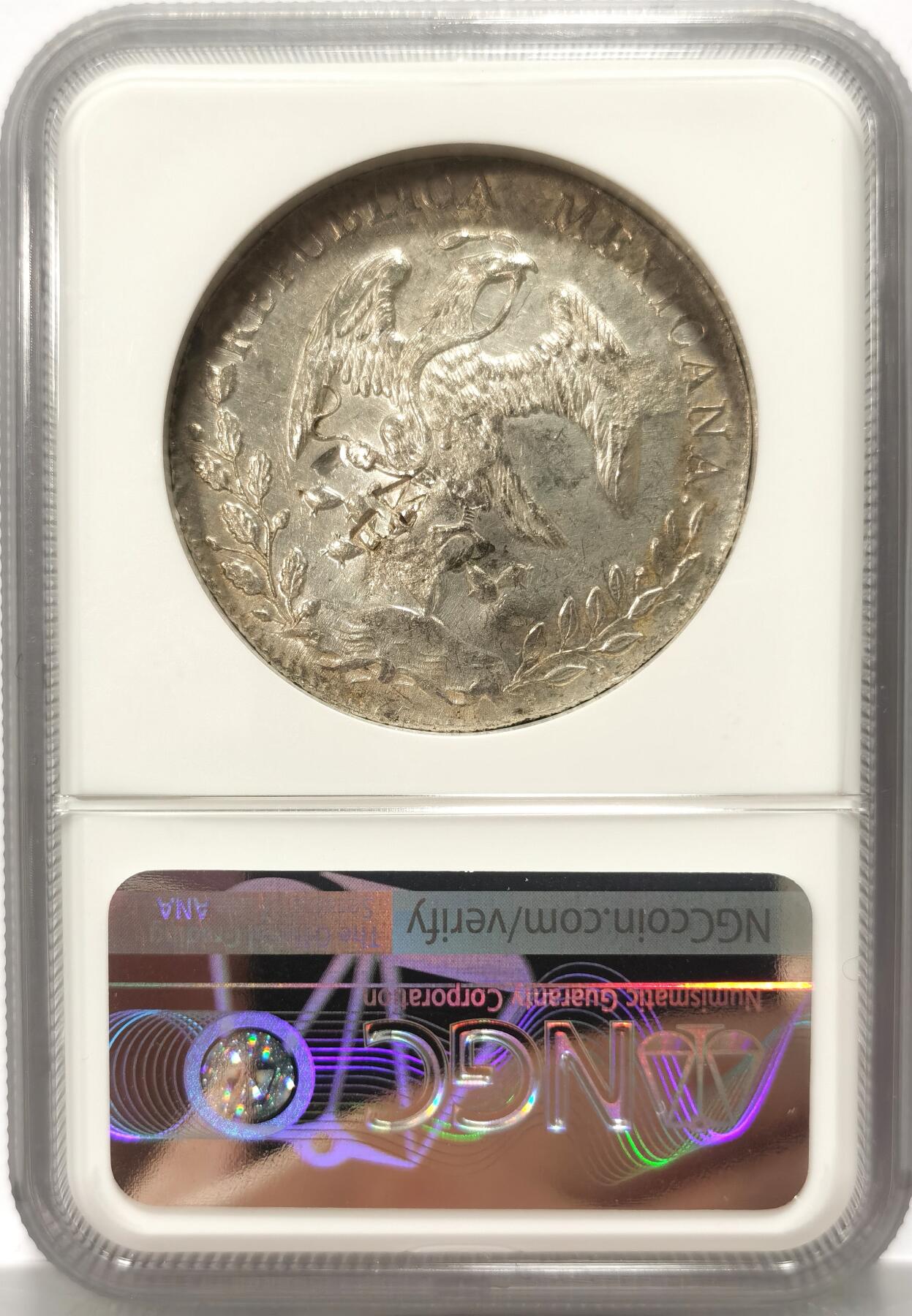博洋堂世界钱币拍卖第106期（全场包邮） NGC XF 墨西哥1891GA JS花边鹰洋 具有历史烙印的多个漂亮“禾”清楚戳记