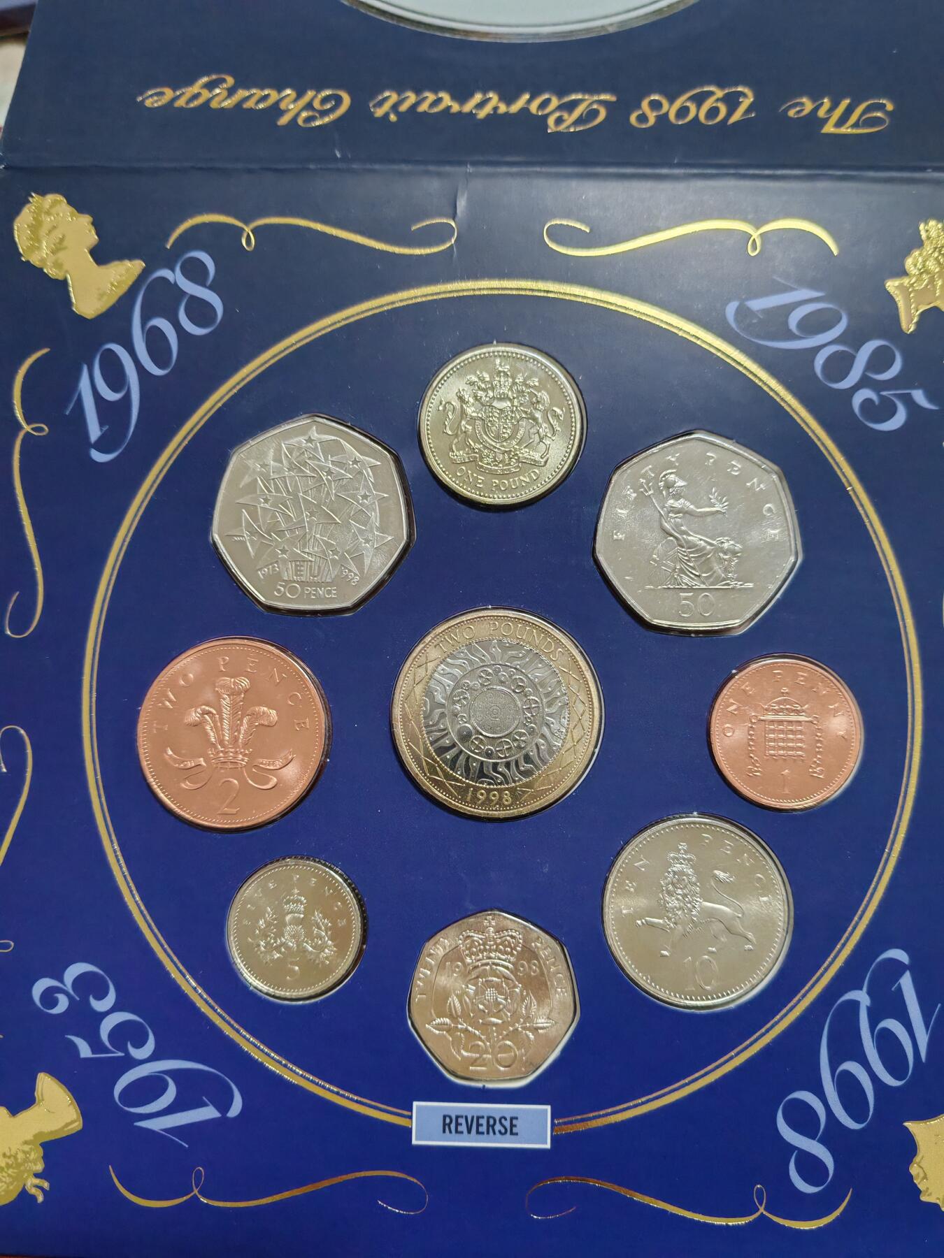 长老汇龙年精选第四十场拍卖 1998英国9枚套币，卡装