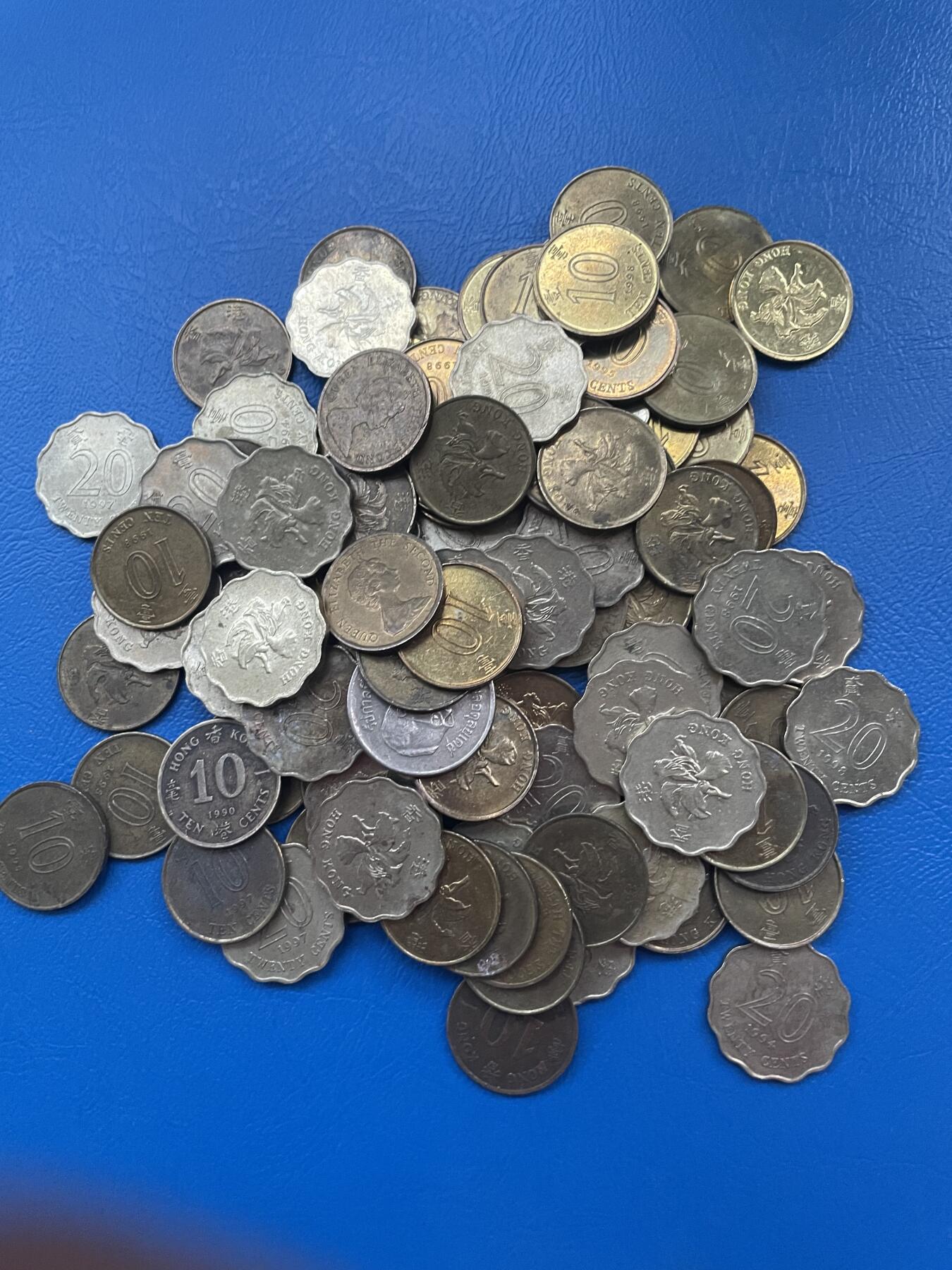 金银花邮币 批量外币专场 香港1毫2毫100枚