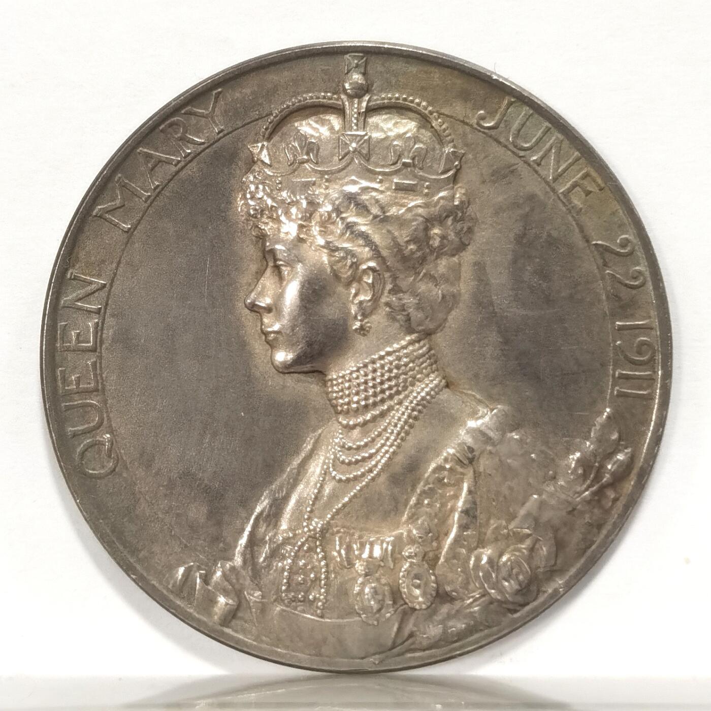 博洋堂世界钱币拍卖第106期（全场包邮） 英国1911年乔治五世加冕纪念银章，原味极美品，带造币厂原始纸袋