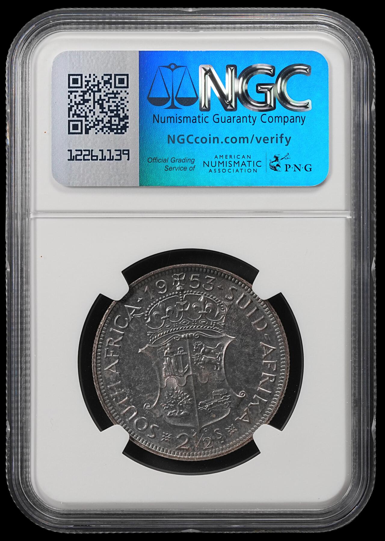 修遠堂世界钱币第五十三期 全场包邮 NGC PF64 1953年南非2.5先令精制银币 仅铸造5000枚