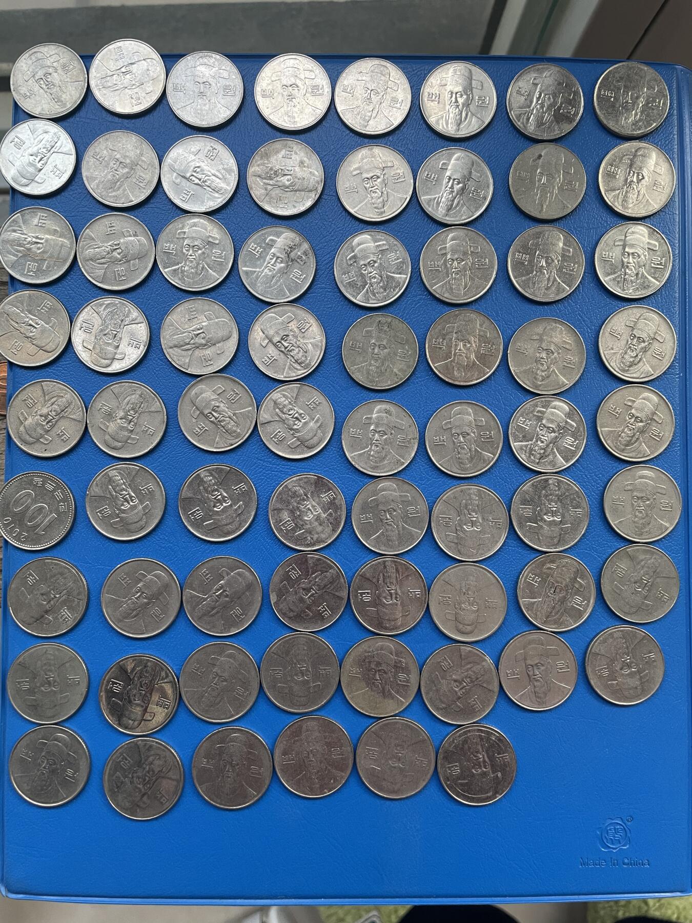 金银花邮币 批量外币专场 100韩元70枚