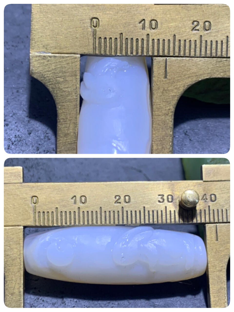 精美亚光高玉化海洋玉髓手工俏色巧雕兔飞猛进桶珠一个！