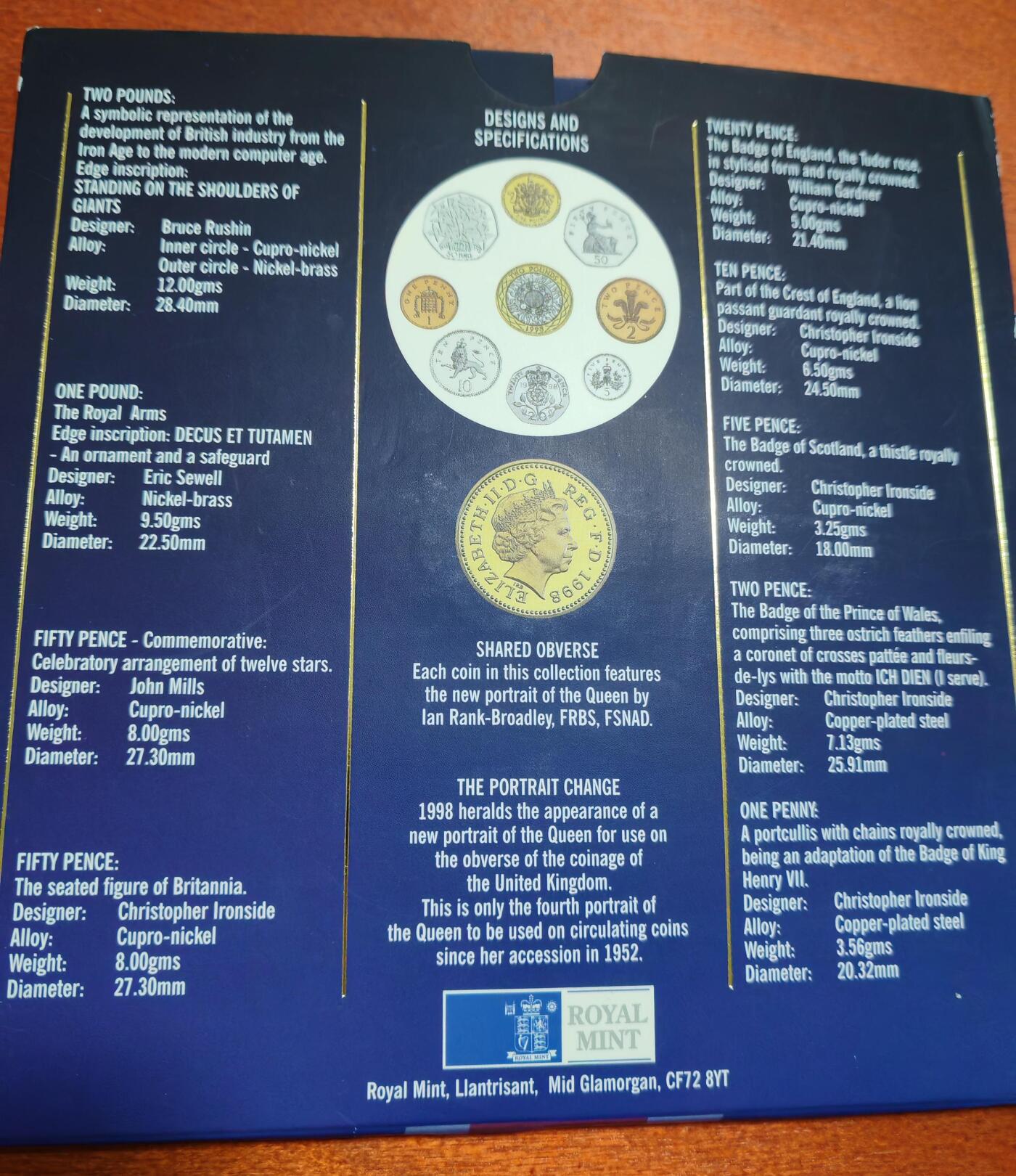 长老汇龙年精选第四十场拍卖 1998英国9枚套币，卡装