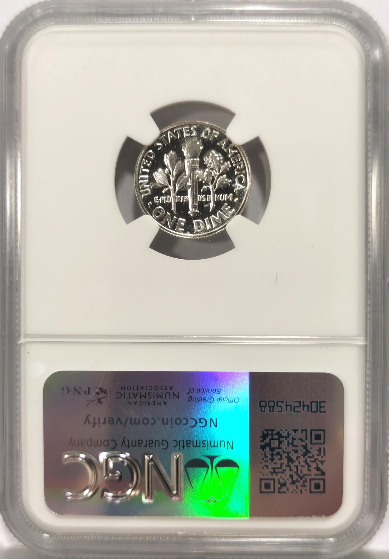 博洋堂世界钱币拍卖第106期（全场包邮） NGC PF68 美国1960年罗斯福10分银币，极致高分镜面