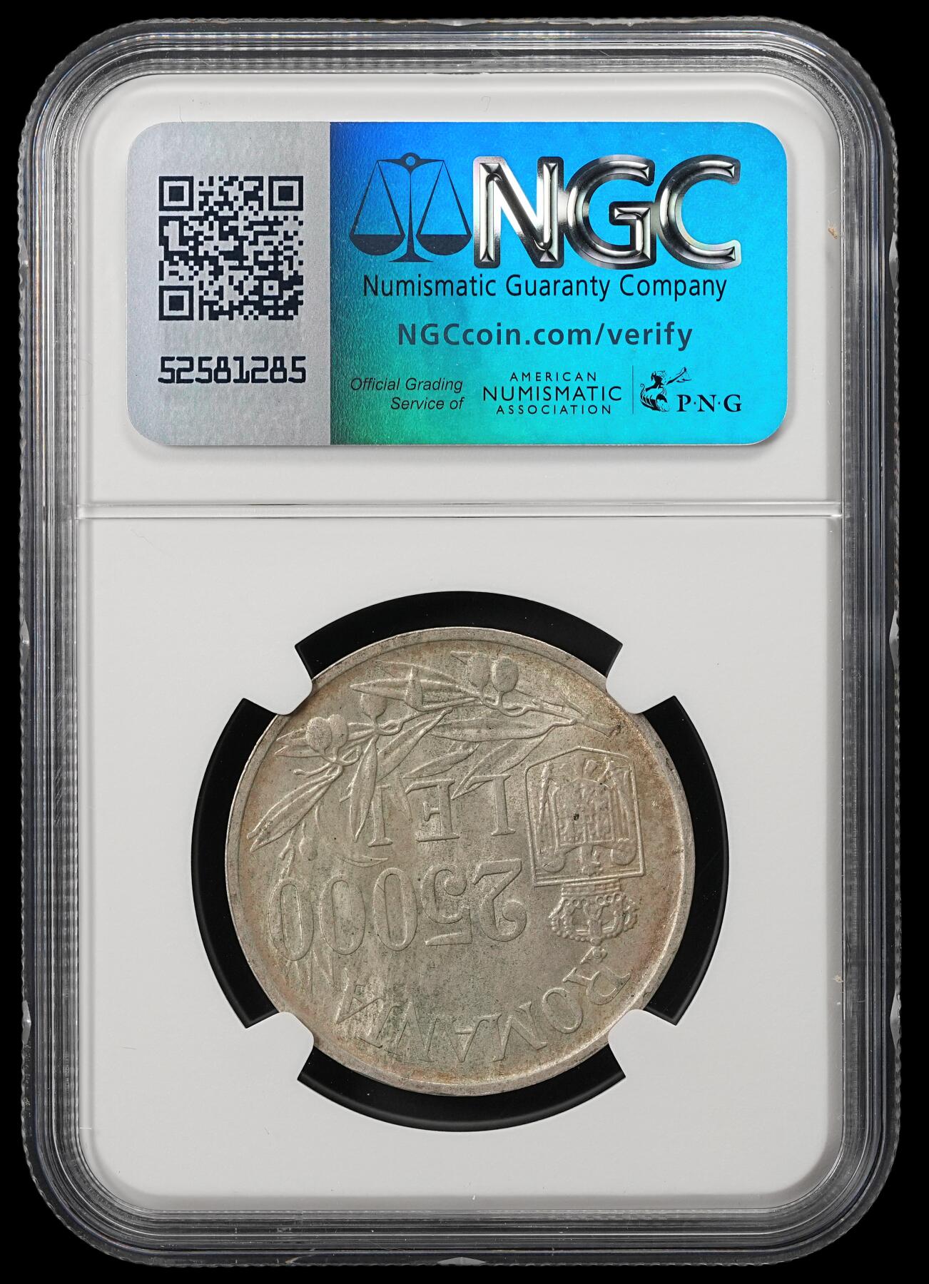 修遠堂世界钱币第五十三期 全场包邮 NGC MS63 1942年罗马尼亚25000 LEI银币