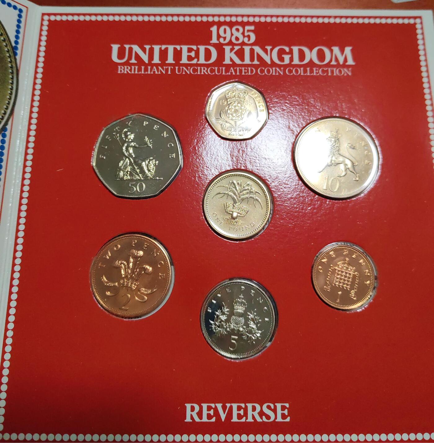 长老汇龙年精选第四十场拍卖 1985英国7枚套币，卡装