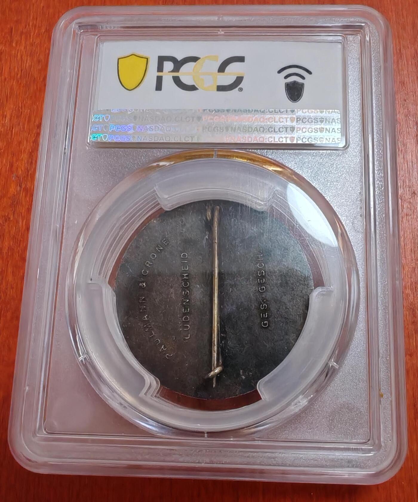 长老汇龙年精选第四十场拍卖 1934第三帝国小胡子镀银样章，PCGS SP55，非后铸