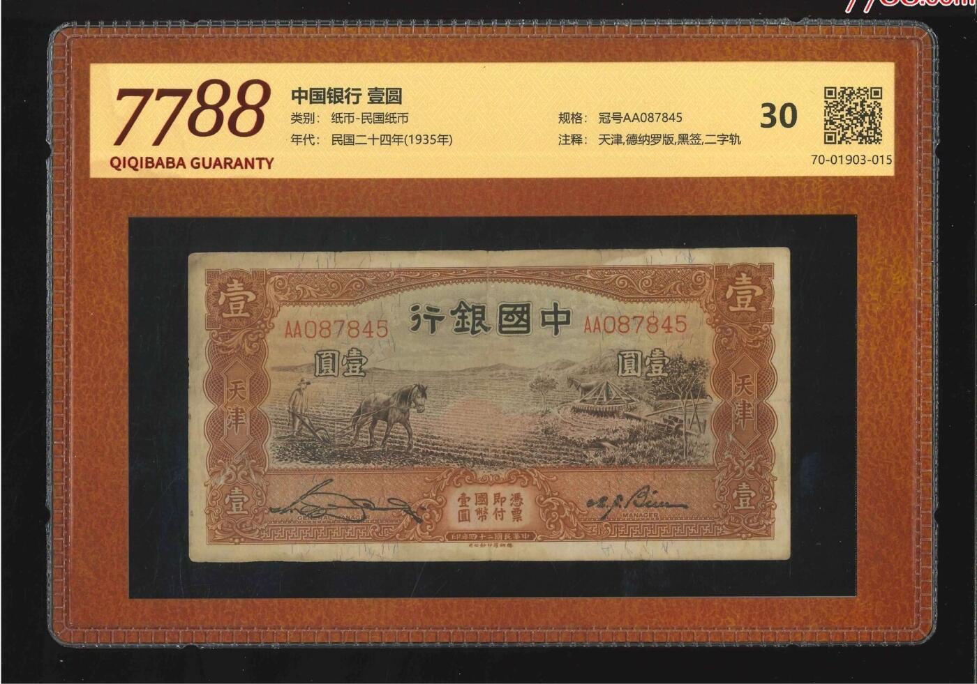 北极狼藏苑社团购专场(65) 2126-中国银行·壹圆（7788评级30分）