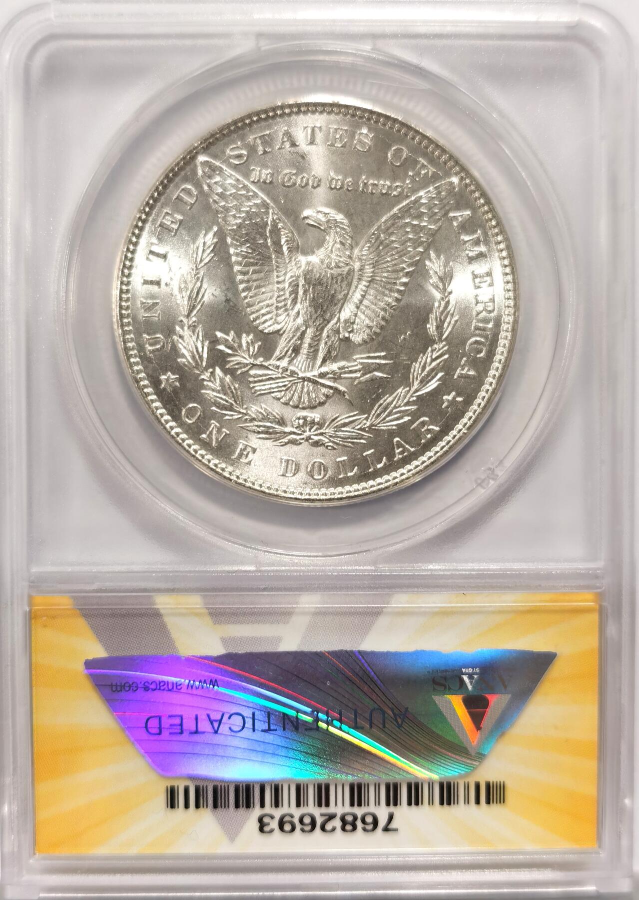博洋堂世界钱币拍卖第106期（全场包邮） ANACS MS64 美国1887年摩根大银币