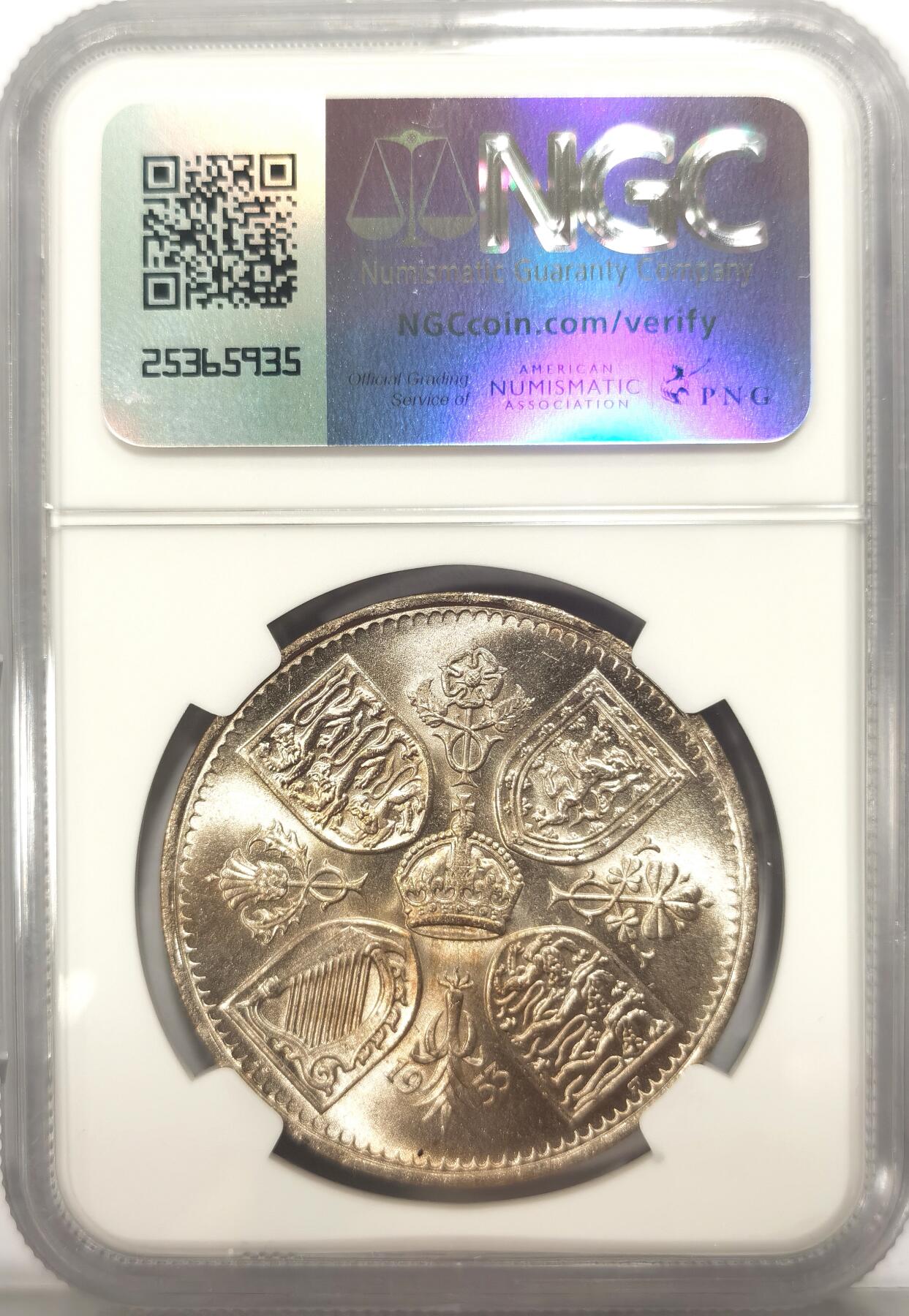 博洋堂世界钱币拍卖第106期（全场包邮） NGC MS66 英国1953年伊丽莎白二世登基纪念克朗，少见高分