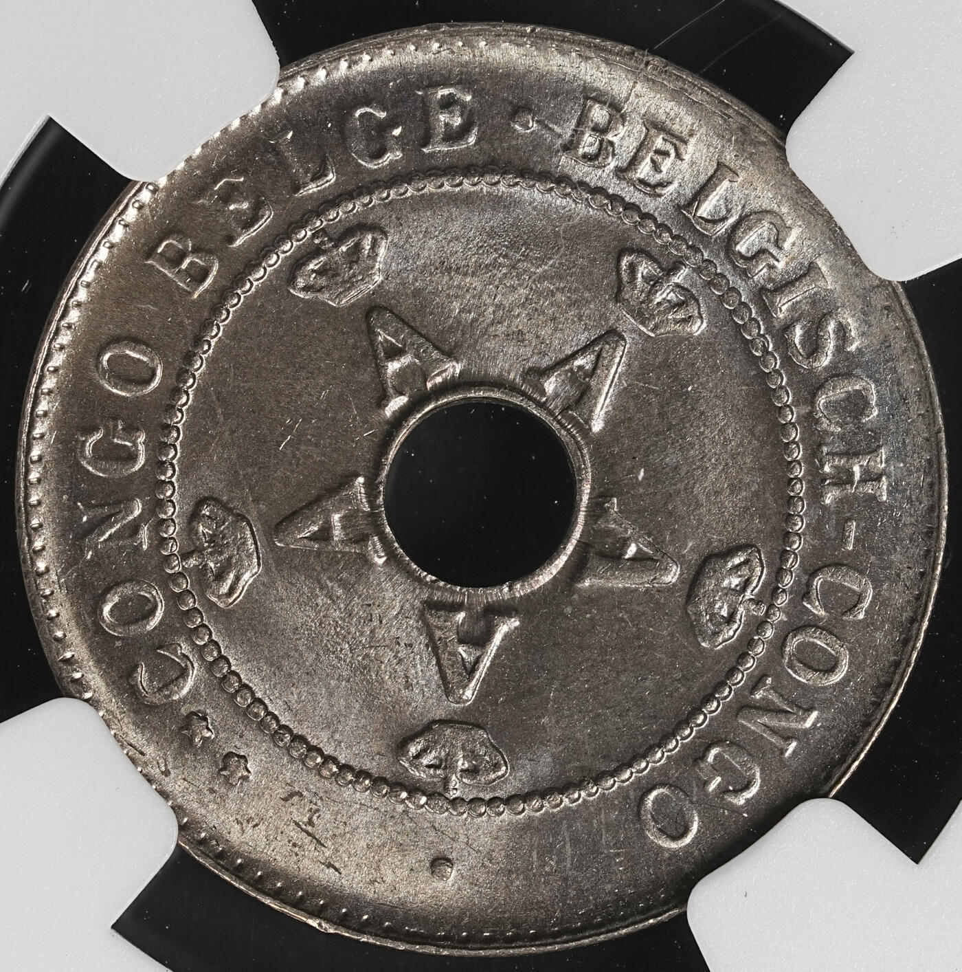 修遠堂世界钱币第五十三期 全场包邮 NGC MS64 1921年比属刚果中孔10分