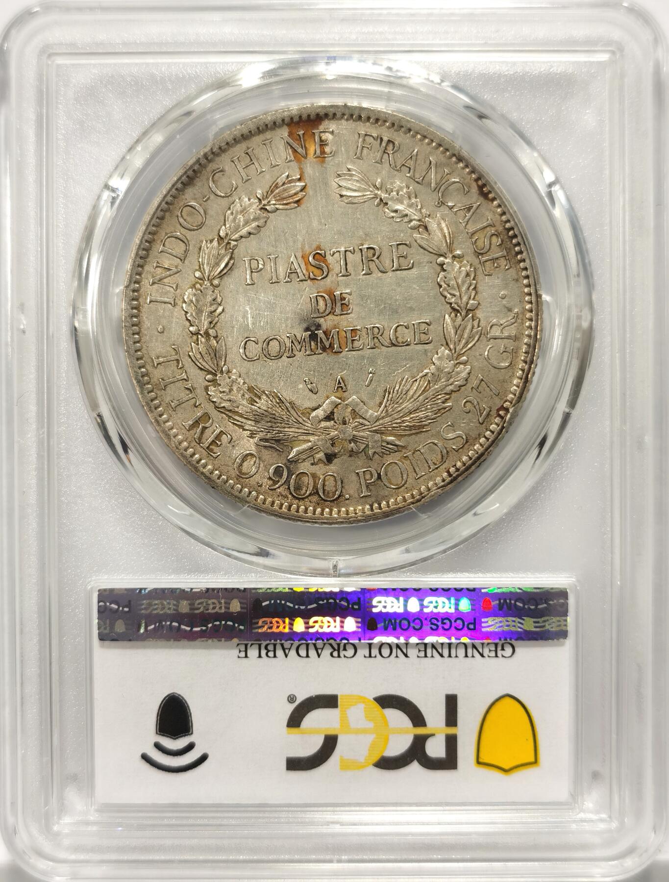 博洋堂世界钱币拍卖第106期（全场包邮） PCGS AU 法属印支1895年A版坐洋银币普重版，黄油包浆