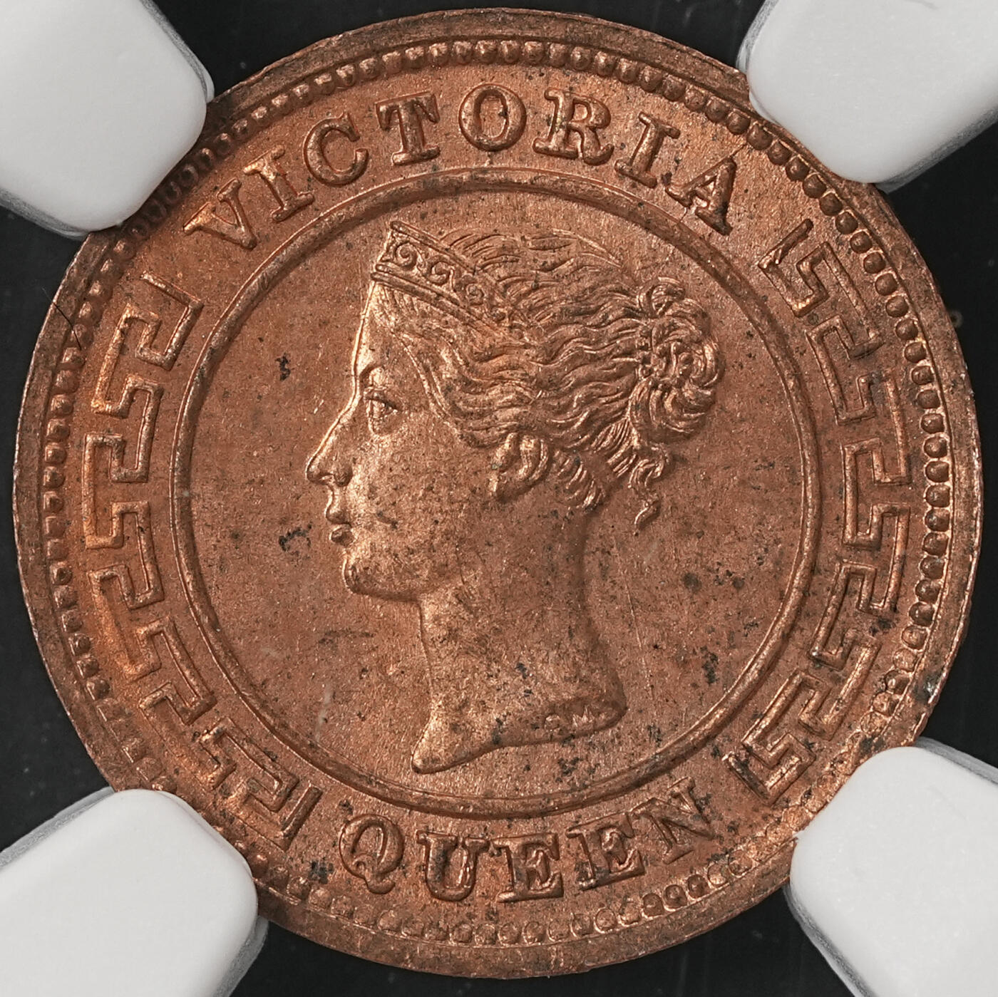 修遠堂世界钱币第五十三期 全场包邮 NGC MS64RB 1890年英属锡兰1/4分铜币