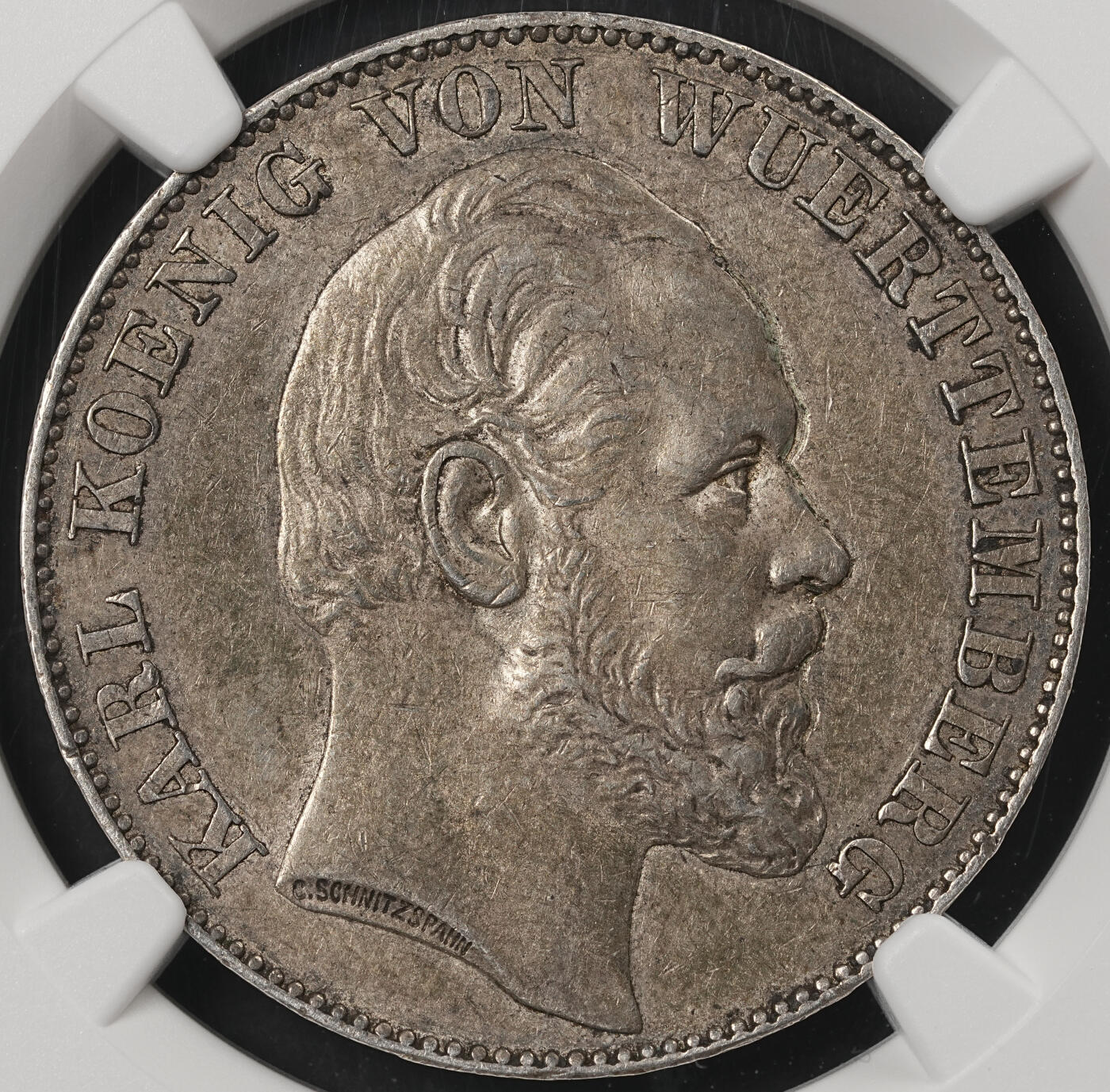 修遠堂世界钱币第五十三期 全场包邮 NGC AU55 1871年符腾堡-普法战争胜利1泰勒银币