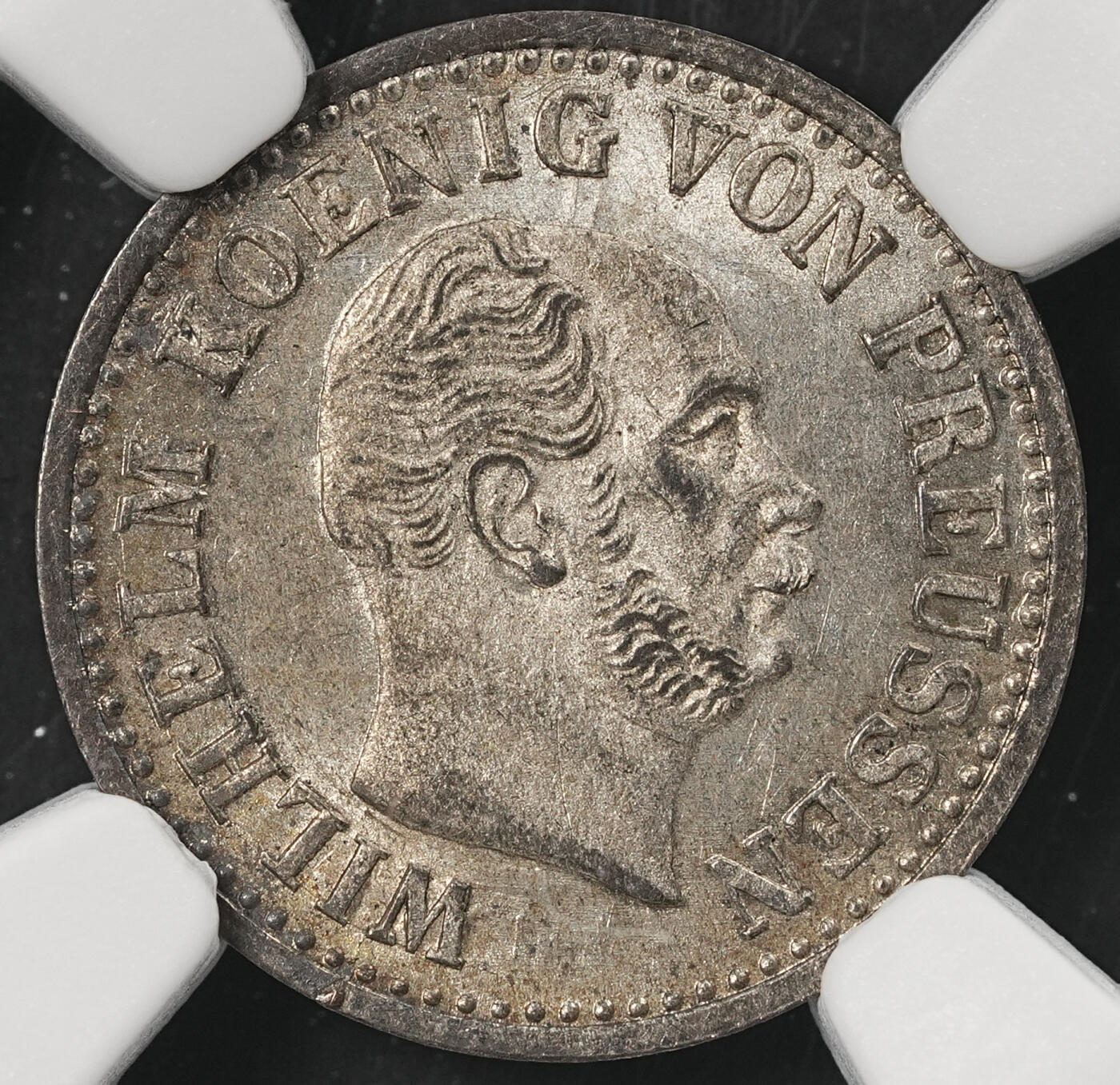 修遠堂世界钱币第五十三期 全场包邮 NGC MS65 1872年普鲁士1/2格罗申小银币