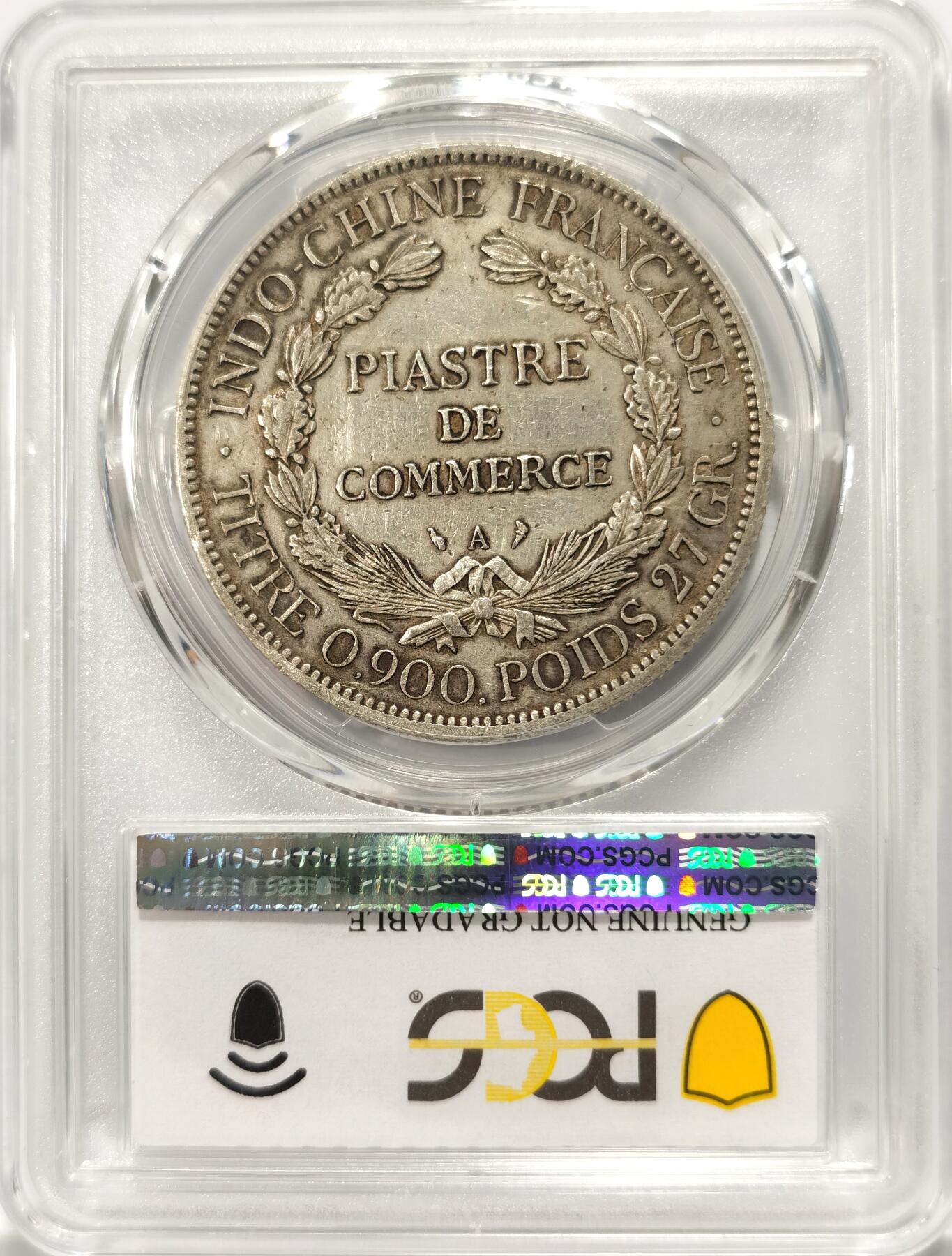 博洋堂世界钱币拍卖第106期（全场包邮） PCGS XF 法属印支1900年A版坐洋银币，原汁原味