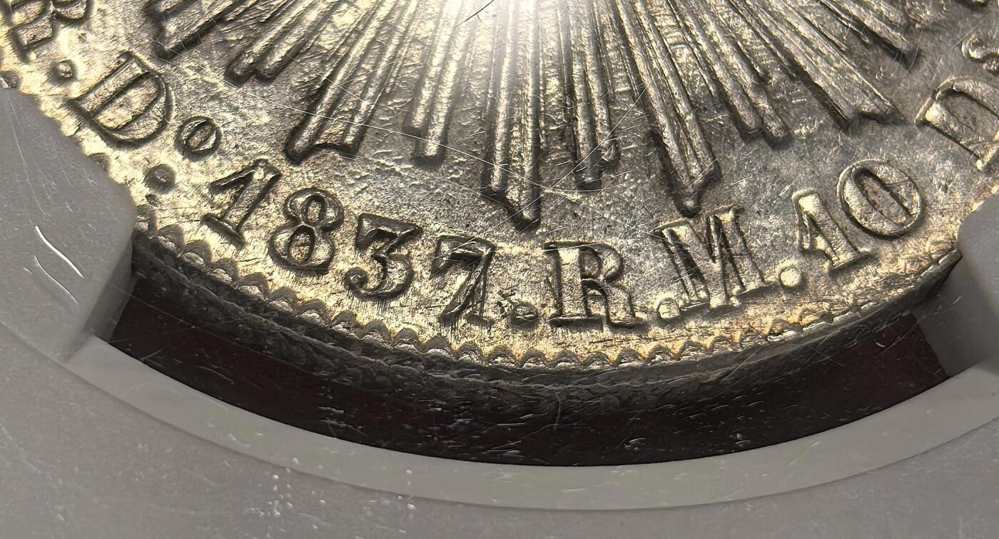 博洋堂世界钱币拍卖第106期（全场包邮） NGC MS62 亚军分！墨西哥1837/1年骑字DO厂8R花边鹰洋，欧洲鹰