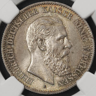 修遠堂世界钱币第五十三期 全场包邮 - NGC MS65 1888年普鲁士腓特烈三世2马克银币