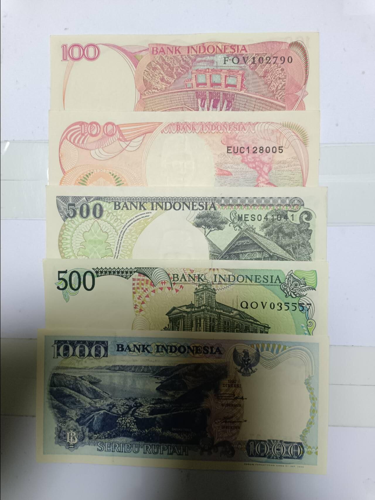 【20250106】非全新纸币第209场 印度尼西亚5张纸币各为不同版本