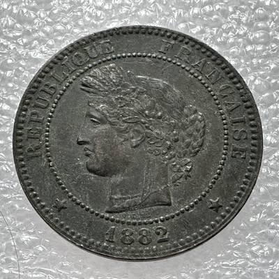🌹外币初藏🌹🐯2025年第二场  每周二四六晚8点 接代拍 - 法国1882年谷物女神十分大铜币 近未使用细节好