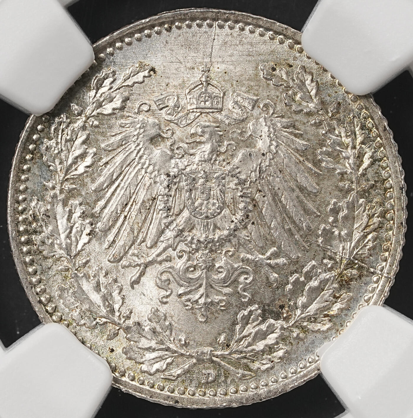 修遠堂世界钱币第五十三期 全场包邮 NGC MS66 1918年德国1/2马克银币