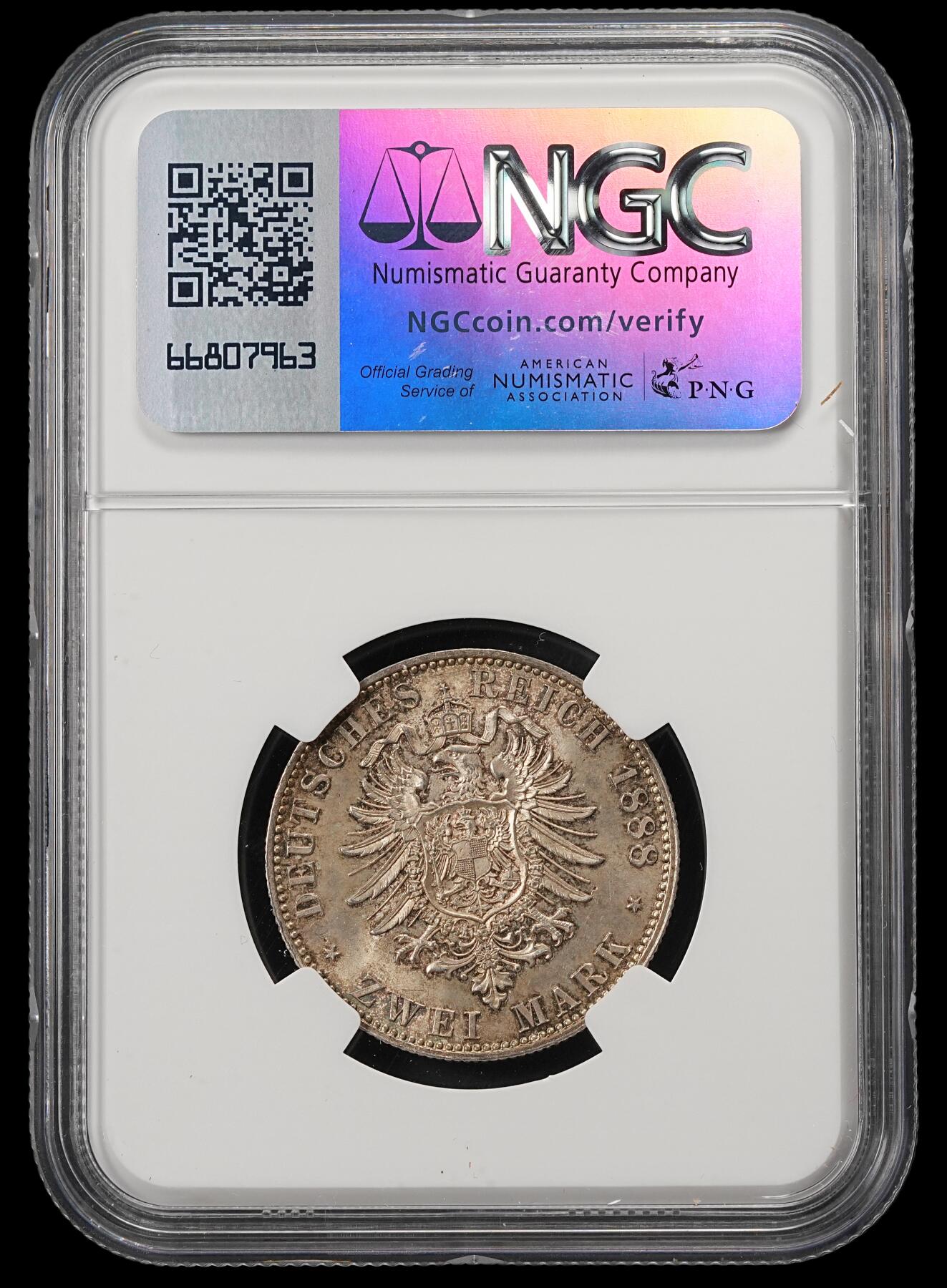 修遠堂世界钱币第五十三期 全场包邮 NGC MS65 1888年普鲁士腓特烈三世2马克银币