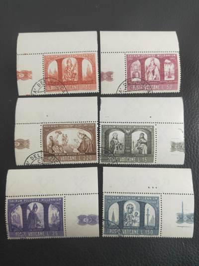 74外国邮票 梵蒂冈1966年 波兰皈依1000周年 雕刻版 6全 销票 所见即所得 - 74外国邮票 梵蒂冈1966年 波兰皈依1000周年 雕刻版 6全 销票 所见即所得