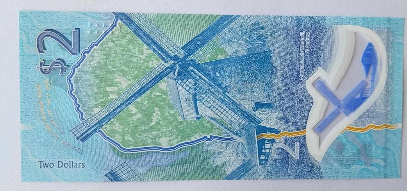 天和轩精品钱币第53场 全新UNC  巴巴多斯2塑料钞  